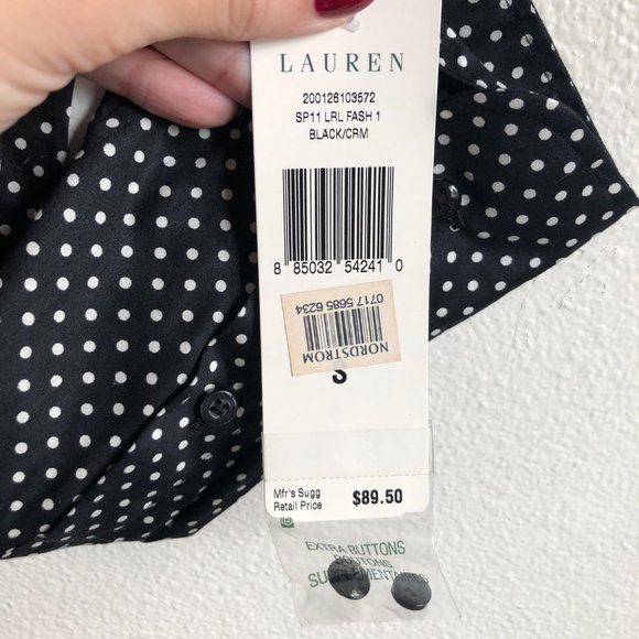 Ralph Lauren Polka-dot Button Down NWT - Picture 6 of 8